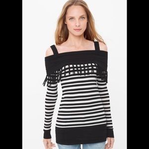 WHBM Fringe Tunic Sweater, NWT
